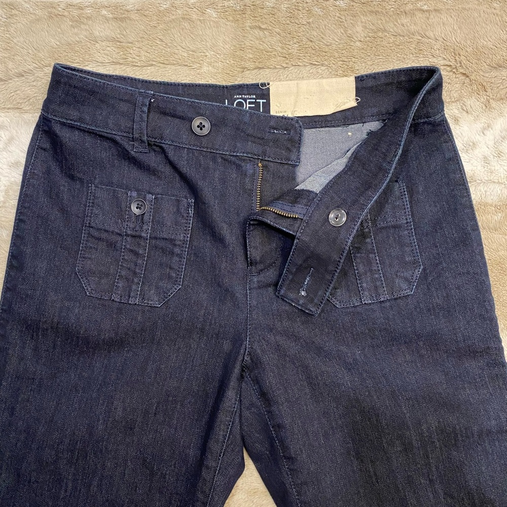 NWT Ann Taylor LOFT Flare Dark Wash Jeans Size 4 - Picture 11 of 13